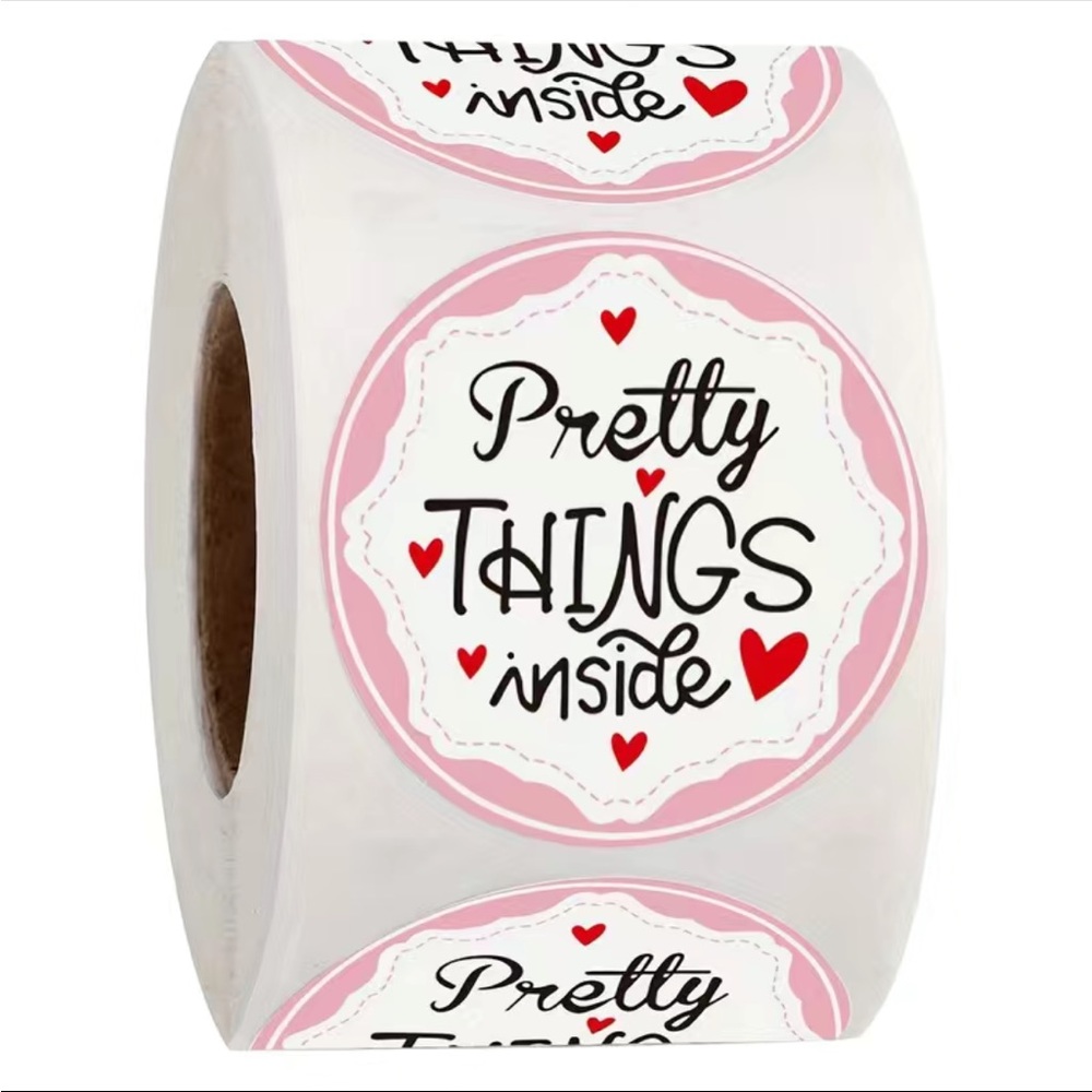 500 Roll Pretty Things Inside 1” Round Stickers PRICE IS FIRM - Picture 1 of 3